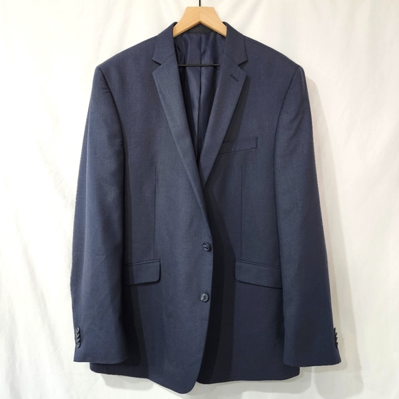 Kenneth Cole Reaction Men's Navy Sport Coat Size 46L Classic Blazer Business - Picture 1 of 7